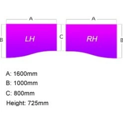 NEXT DAY Vogue White Wave Cantilever Desks With Single Fixed Pedestal -Office Furniture 016048