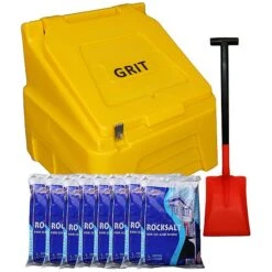 200L Grit Bin With De-icing Salt & Shovel