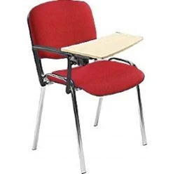 Swift Chrome Frame Conference Chairs With Wooden Writing Tablet (4 Pack) -Office Furniture 029168