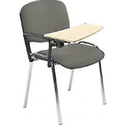 Swift Chrome Frame Conference Chairs With Wooden Writing Tablet (4 Pack) -Office Furniture 029169