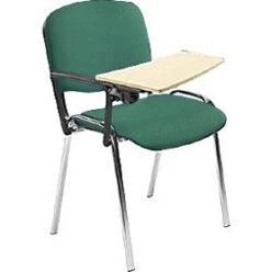Swift Chrome Frame Conference Chairs With Wooden Writing Tablet (4 Pack) -Office Furniture 029170
