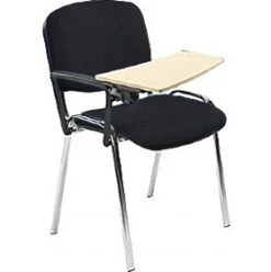 Swift Chrome Frame Conference Chairs With Wooden Writing Tablet (4 Pack) -Office Furniture 029171