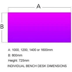 Presence Rectangular Quad Bench Desks -Office Furniture 045372