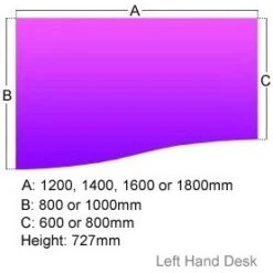 Gresham Script Curved Wave Pedestal Desk -Office Furniture 061522