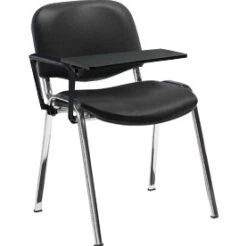 Swift Vinyl Conference Chair Chrome Frame With Plastic Writing Tablet (Pack Of 4 Chairs) -Office Furniture 064239
