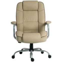 Goliath Duo Bariatric 24 Hour 27 Stone Cream Leather Faced Manager Chair -Office Furniture 066435