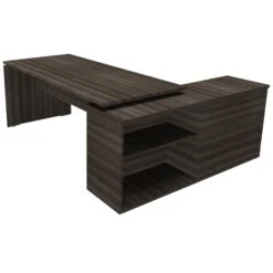 Mokka Executive Rectangular Desks With Support Return -Office Furniture 067433