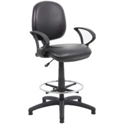 Comfort Leather Faced Draughtsman Chair 16 Comfort Leather Faced Draughtsman Chair -Office Furniture 070788