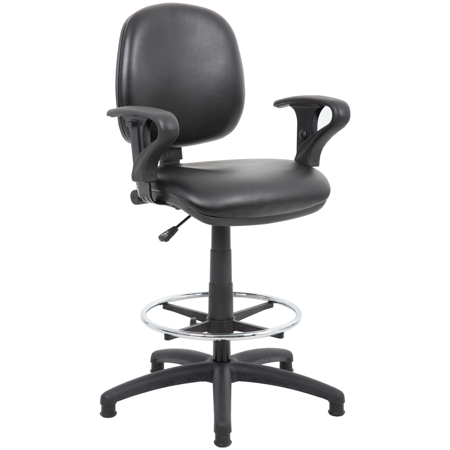 Comfort Leather Faced Draughtsman Chair 8 Comfort Leather Faced Draughtsman Chair - Image 6