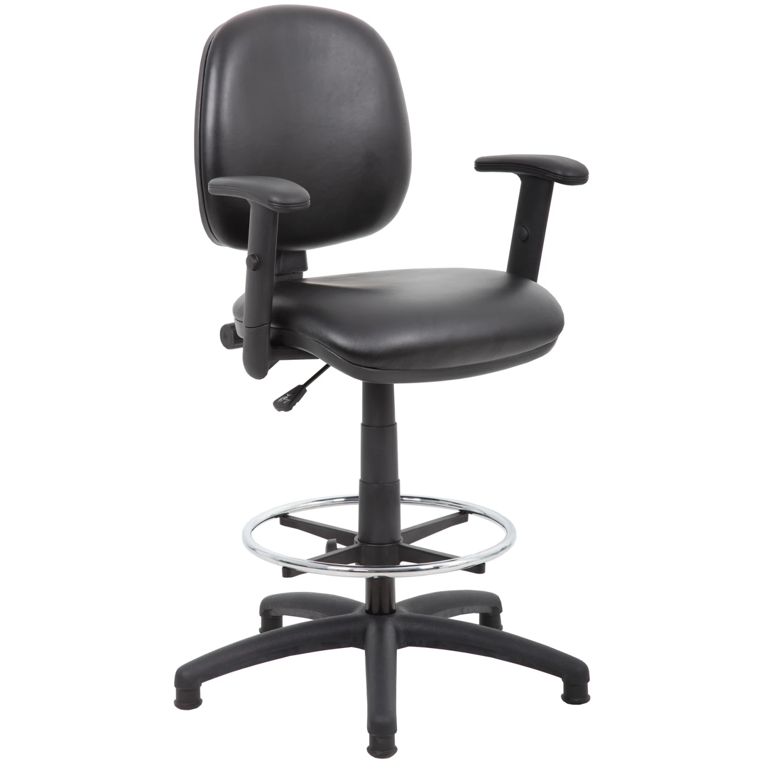 Comfort Leather Faced Draughtsman Chair 9 Comfort Leather Faced Draughtsman Chair - Image 7