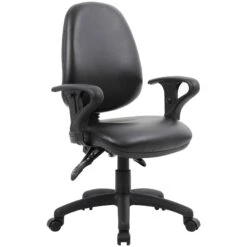 Comfort 3-Lever Leather Operator Chairs -Office Furniture 072766