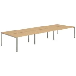NEXT DAY InterAct Sliding Top Back To Back 6 Person Bench Desks -Office Furniture 076137