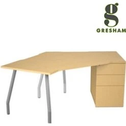 Gresham Script 120° Workstation With Pedestal