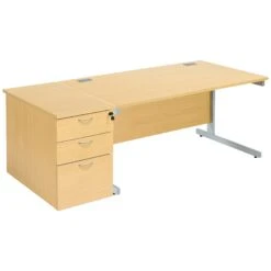 Commerce II Rectangular Desks With Desk High Pedestal -Office Furniture 085402