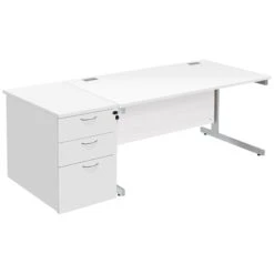 Commerce II Rectangular Desks With Desk High Pedestal -Office Furniture 085404