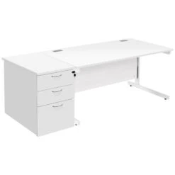 Commerce II Rectangular Desks With Desk High Pedestal -Office Furniture 085405