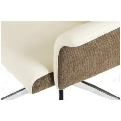 Elegance High Back Leather Look Executive Chair Cream -Office Furniture 085858