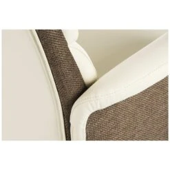 Elegance High Back Leather Look Executive Chair Cream -Office Furniture 085860