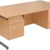 Karbon K1 Rectangular Cantilever Office Desks With Double Fixed Pedestals -Office Furniture 088078