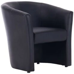 Brighton Black Bonded Leather Tub Chair