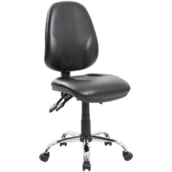 Comfort Ergo 3-Lever Leather Chrome Operator Chairs