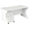 Karbon K4 Rectangular Panel End Desk With Mobile Pedestal -Office Furniture 091764