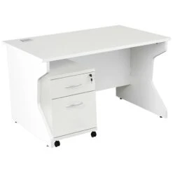 Karbon K4 Rectangular Panel End Desk With Mobile Pedestal -Office Furniture 091766