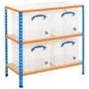 BiG340 Shelving Bay With 4 X 35 Litre Really Useful Boxes -Office Furniture 092852