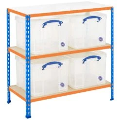 BiG340 Shelving Bay With 4 X 35 Litre Really Useful Boxes