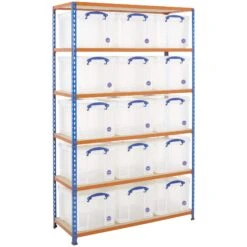 BiG340 Shelving Bay With 15 X 35 Litre Really Useful Boxes