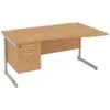NEXT DAY Solar Wave Cantilever Desks With Single Fixed Pedestal -Office Furniture 093857