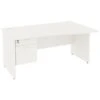 NEXT DAY Vogue White Wave Panel End Desks With Single Fixed Pedestal 2 NEXT DAY Vogue White Wave Panel End Desks With Single Fixed Pedestal -Office Furniture 093952