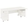 NEXT DAY Vogue White Wave Panel End Desks With Desk High & Mobile Pedestal -Office Furniture 093955