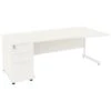 NEXT DAY Vogue White Wave Cantilever Desks With Desk High Pedestal -Office Furniture 093958