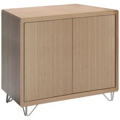 Boss Design Wood Veneer Credenza Storage Unit With Wire Feet