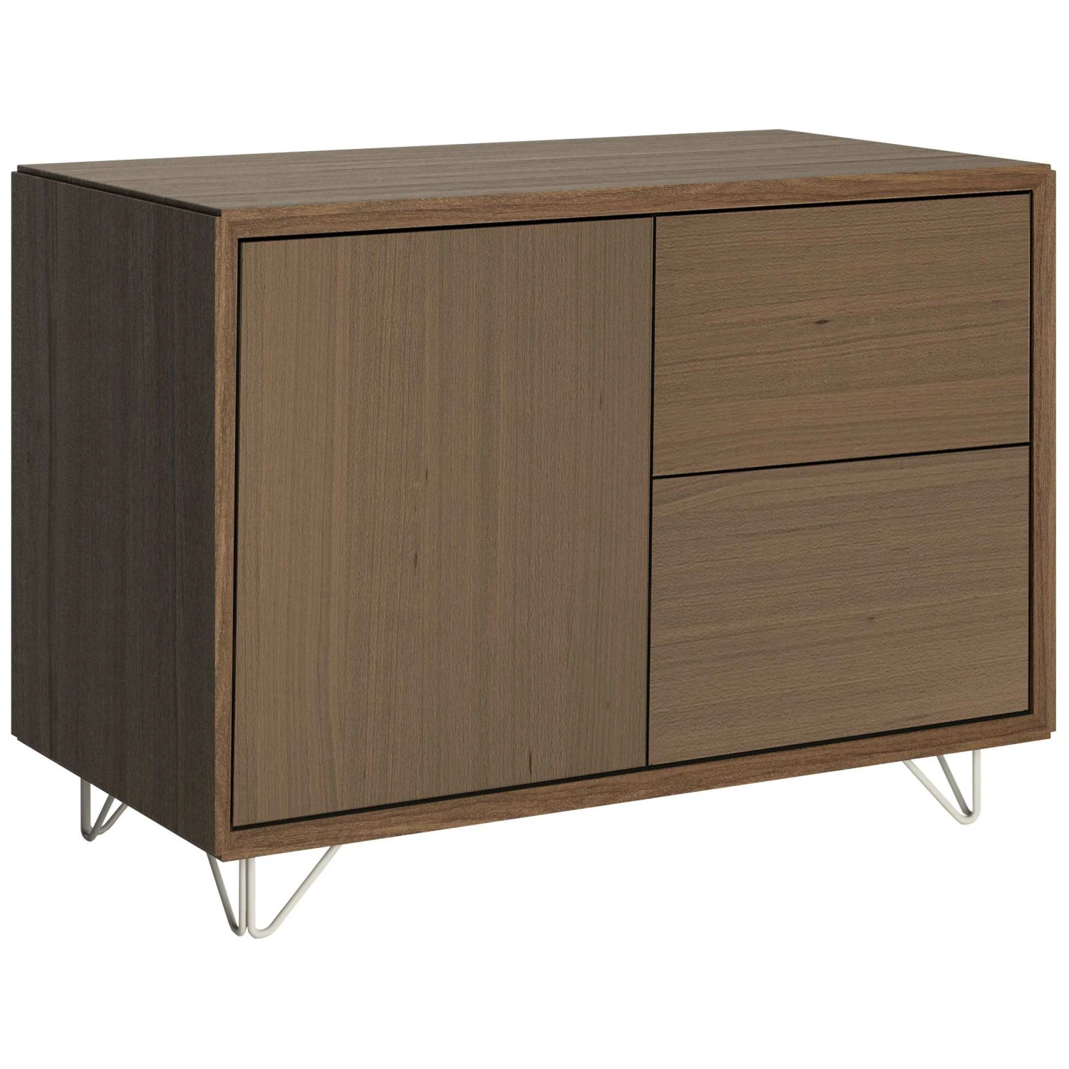 Boss Design Combination Wood Veneer Credenza With Wire Feet 3 Boss Design Combination Wood Veneer Credenza With Wire Feet