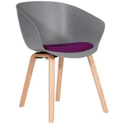 Summit Scoot Upholstered Polypropylene Wooden Leg Visitor Chair