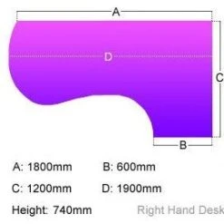 Elite Kassini Executive Radius Ergonomic Desks -Office Furniture 096174