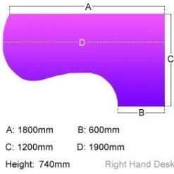 Elite Optima Plus Executive Radius Ergonomic Desks -Office Furniture 096202