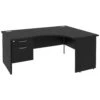 NEXT DAY Eclipse Black Ergonomic Panel End Desks With Single Fixed Pedestal -Office Furniture 097151