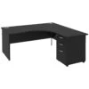 NEXT DAY Eclipse Black Ergonomic Panel End Desks With Desk High Pedestal -Office Furniture 097225