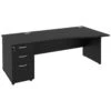 NEXT DAY Eclipse Black Wave Panel End Desks With Desk High Pedestal -Office Furniture 097240