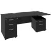 NEXT DAY Eclipse Black Wave Cantilever Desks With Desk High & Mobile Pedestal -Office Furniture 097243