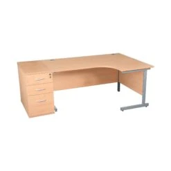Karbon K1 Ergonomic Cantilever Office Desks With 800D Desk End Pedestal -Office Furniture 099736