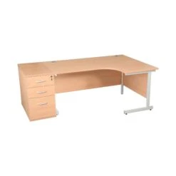 Karbon K1 Ergonomic Cantilever Office Desks With 800D Desk End Pedestal -Office Furniture 099738