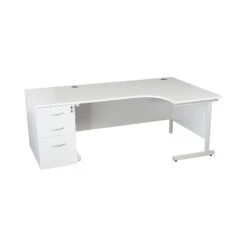 Karbon K1 Ergonomic Cantilever Office Desks With 800D Desk End Pedestal -Office Furniture 099760