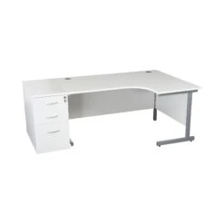 Karbon K1 Ergonomic Cantilever Office Desks With 800D Desk End Pedestal -Office Furniture 099762