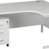 Karbon K3 Ergonomic Deluxe Cantilever Desk With Low Mobile Pedestal -Office Furniture 100228