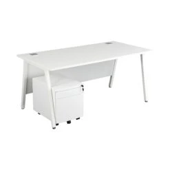 Karbon K6 A-Frame Rectangular Desks With Metal Low Mobile Pedestal -Office Furniture 100506