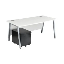 Karbon K6 A-Frame Rectangular Desks With Metal Low Mobile Pedestal -Office Furniture 100508